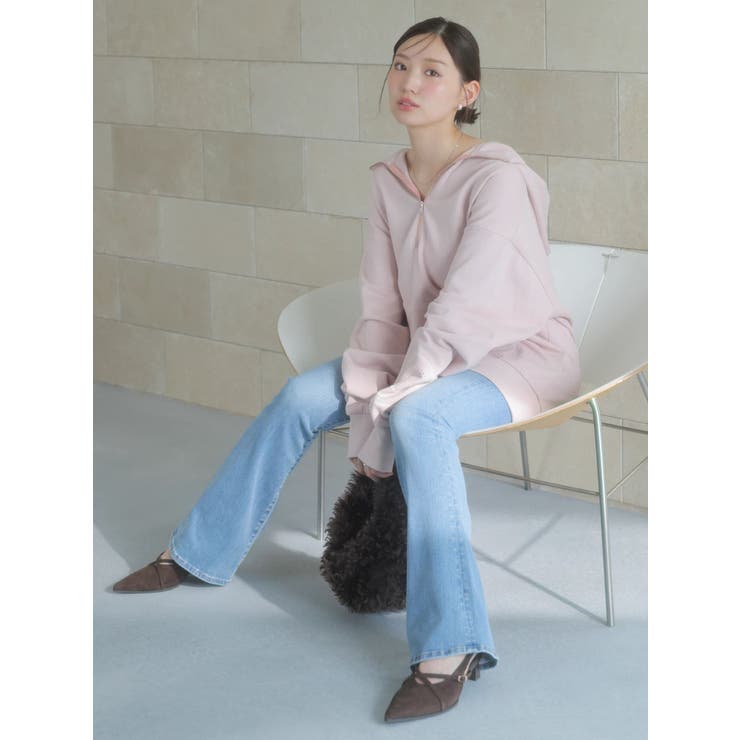 【吉田朱里】ストーンアートハーフジップフーディ | dazzlin | 詳細画像7 