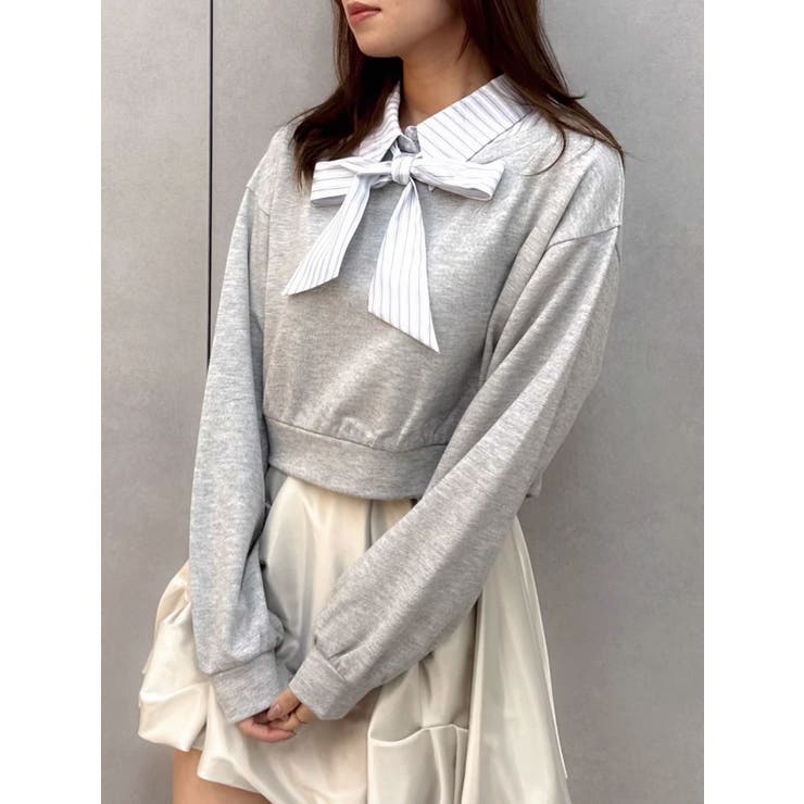 ボウタイシャツレイヤードスウェット | dazzlin | 詳細画像19 