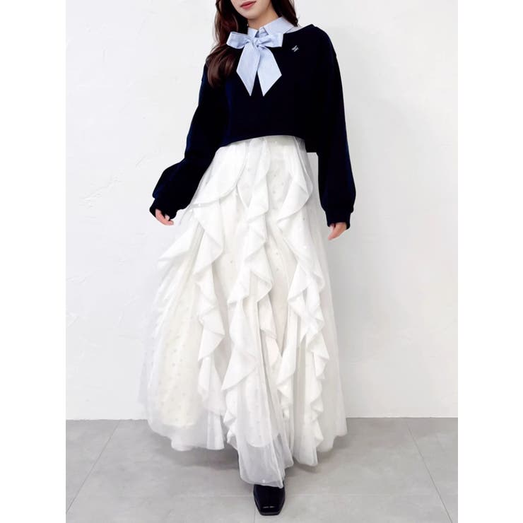 ボウタイシャツレイヤードスウェット | dazzlin | 詳細画像24 