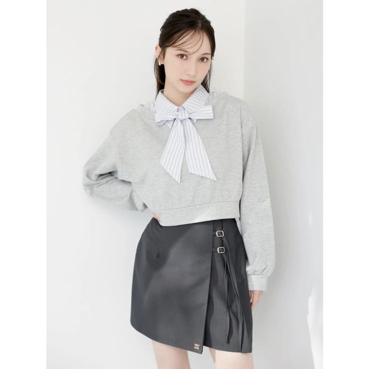 ボウタイシャツレイヤードスウェット | dazzlin | 詳細画像3 