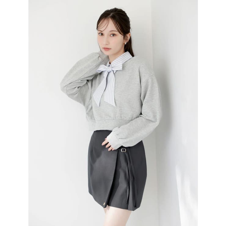 ボウタイシャツレイヤードスウェット | dazzlin | 詳細画像4 