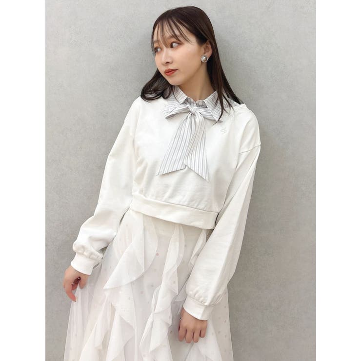 ボウタイシャツレイヤードスウェット | dazzlin | 詳細画像6 