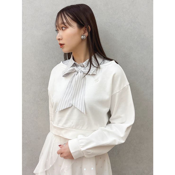 ボウタイシャツレイヤードスウェット | dazzlin | 詳細画像7 