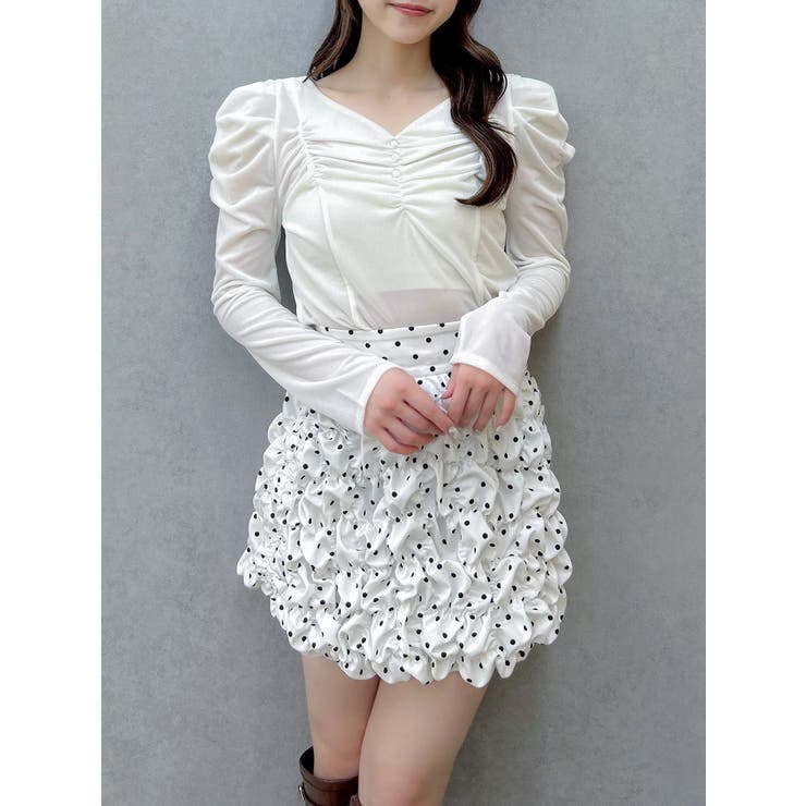 シアーベロアギャザーデザイントップス | dazzlin | 詳細画像4 