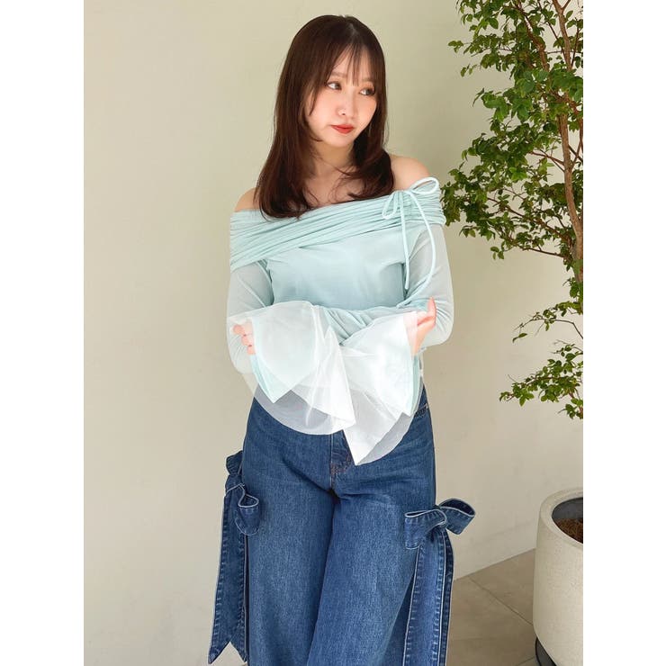 シアーベロアオフショルトップスⅡ | dazzlin | 詳細画像1 