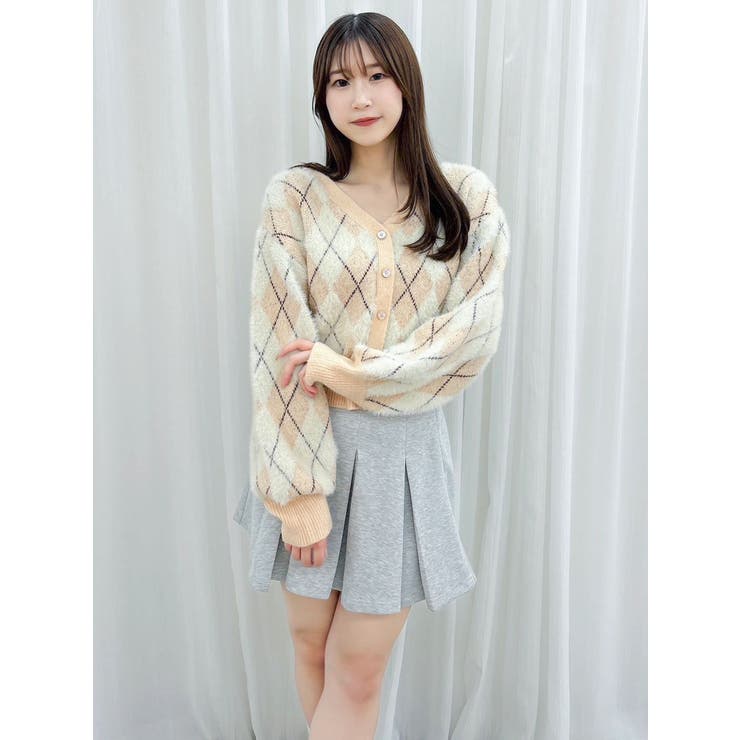 アーガイルオーバーニットトップス | dazzlin | 詳細画像12 