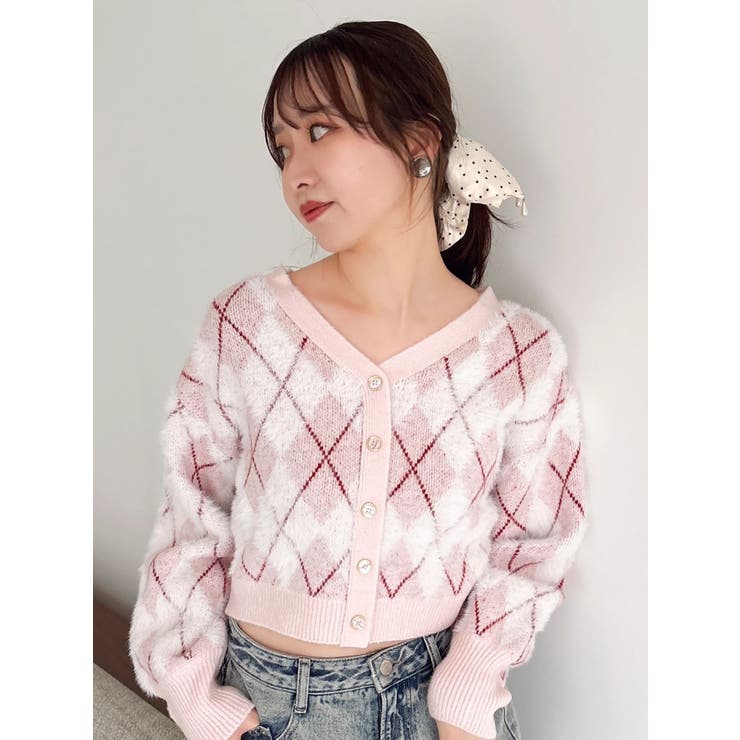 アーガイルオーバーニットトップス | dazzlin | 詳細画像27 