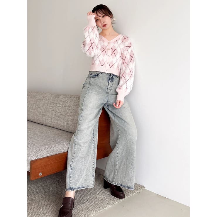 アーガイルオーバーニットトップス | dazzlin | 詳細画像31 