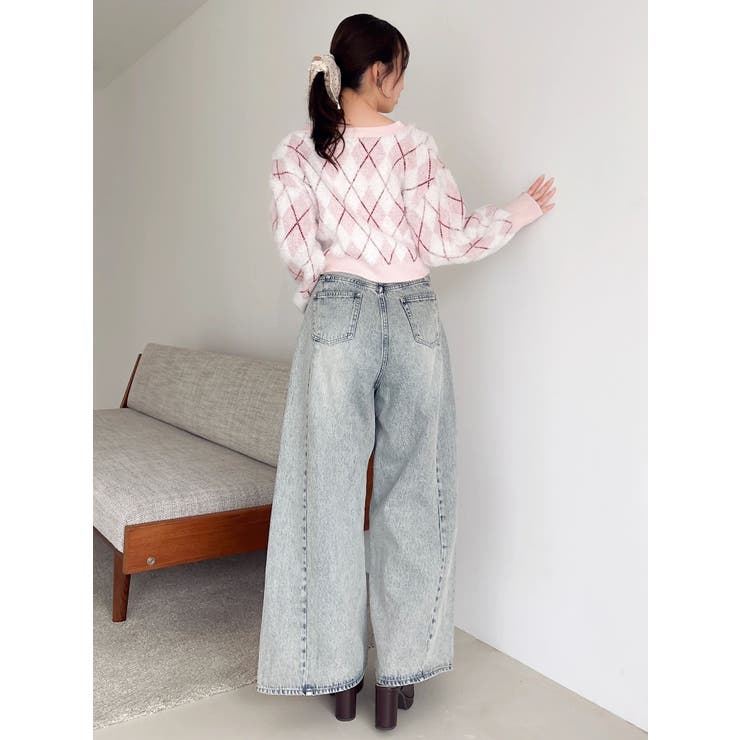 アーガイルオーバーニットトップス | dazzlin | 詳細画像33 