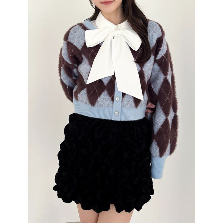 アーガイルオーバーニットトップス | dazzlin | 詳細画像34 