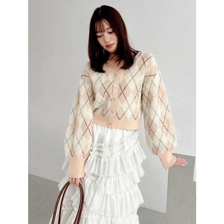 アーガイルオーバーニットトップス | dazzlin | 詳細画像6 