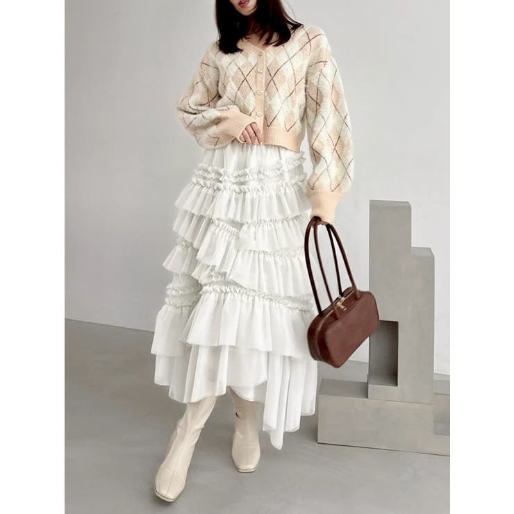 アーガイルオーバーニットトップス | dazzlin | 詳細画像9 