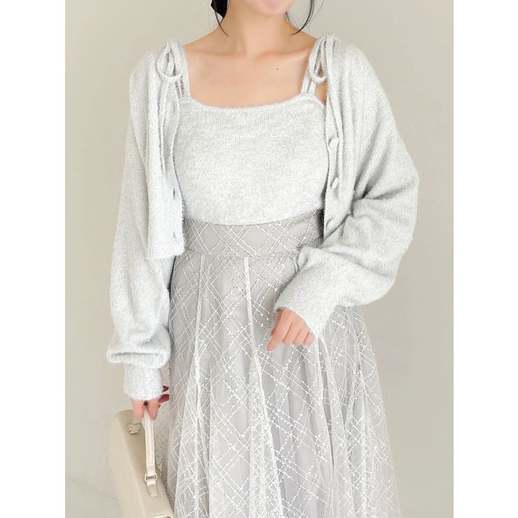 ミニシャギーラメニットカーデトップス | dazzlin | 詳細画像1 