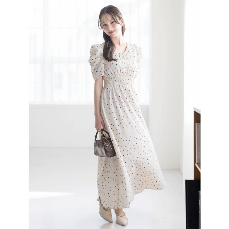 【WEB限定】ハートパターンシャーリングワンピース | dazzlin | 詳細画像3 