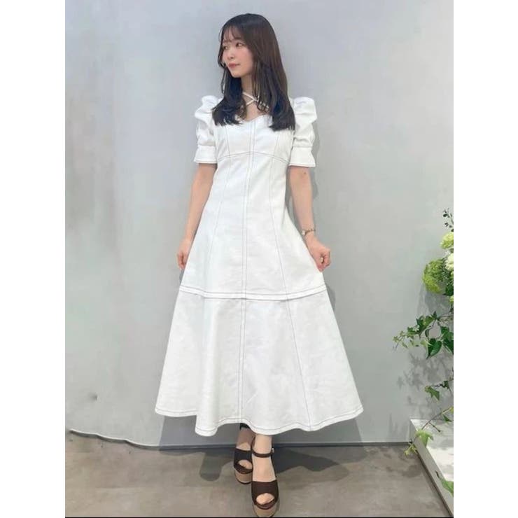 オフホワイト | 【再生産分】2WAYスイッチングステッチワンピース | dazzlin