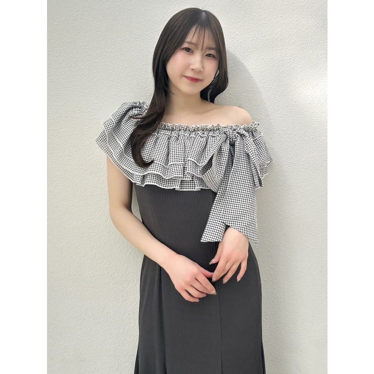 ミックス | ショルダーリボンフリルカットワンピース | dazzlin