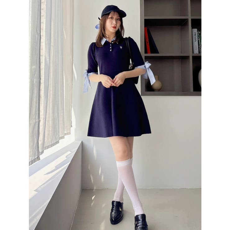 リボンスリーブニットミニワンピース | dazzlin | 詳細画像25 
