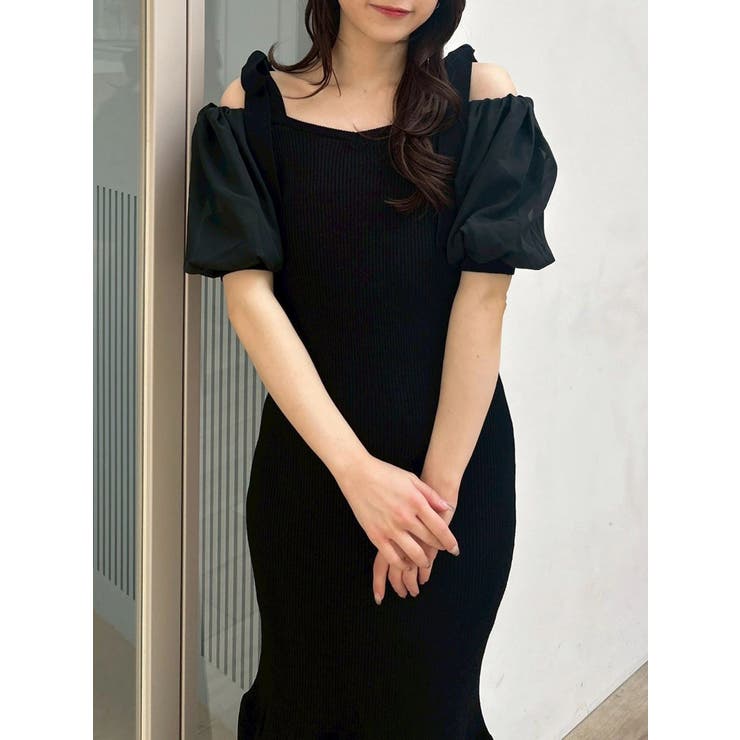 【WEB限定】シフォンスリーブリブニットワンピース | dazzlin | 詳細画像16 