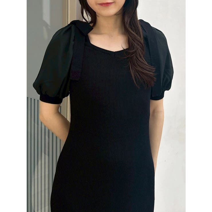 【WEB限定】シフォンスリーブリブニットワンピース | dazzlin | 詳細画像19 