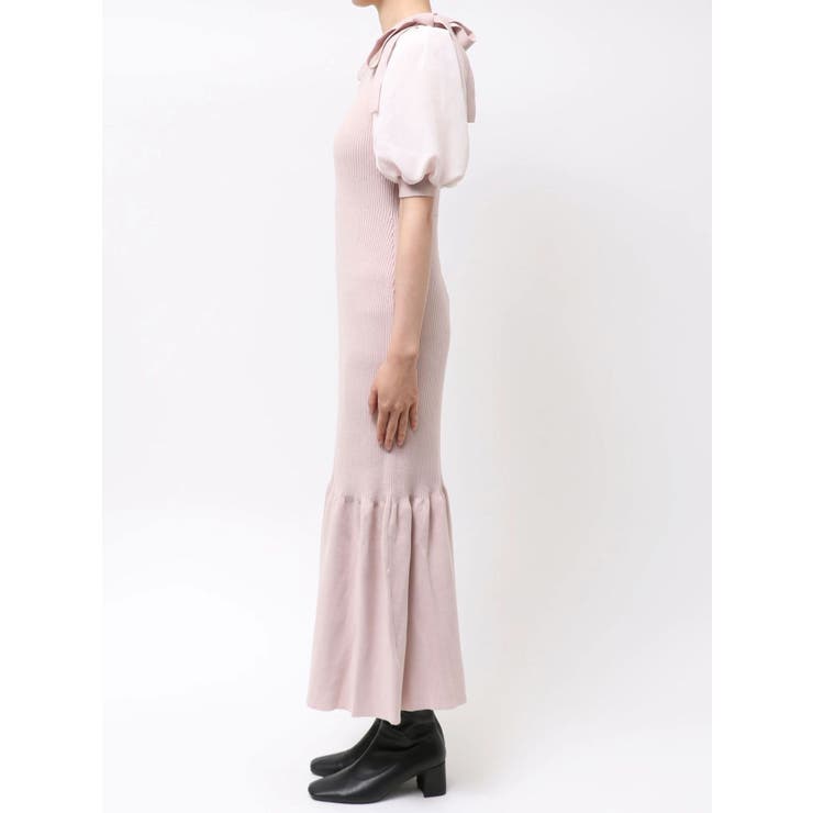 【WEB限定】シフォンスリーブリブニットワンピース | dazzlin | 詳細画像25 