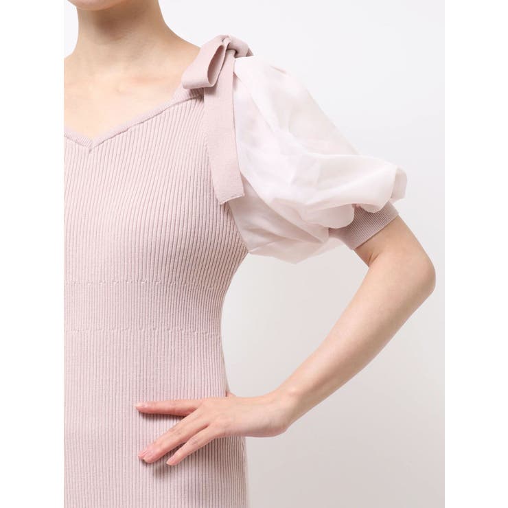 【WEB限定】シフォンスリーブリブニットワンピース | dazzlin | 詳細画像28 
