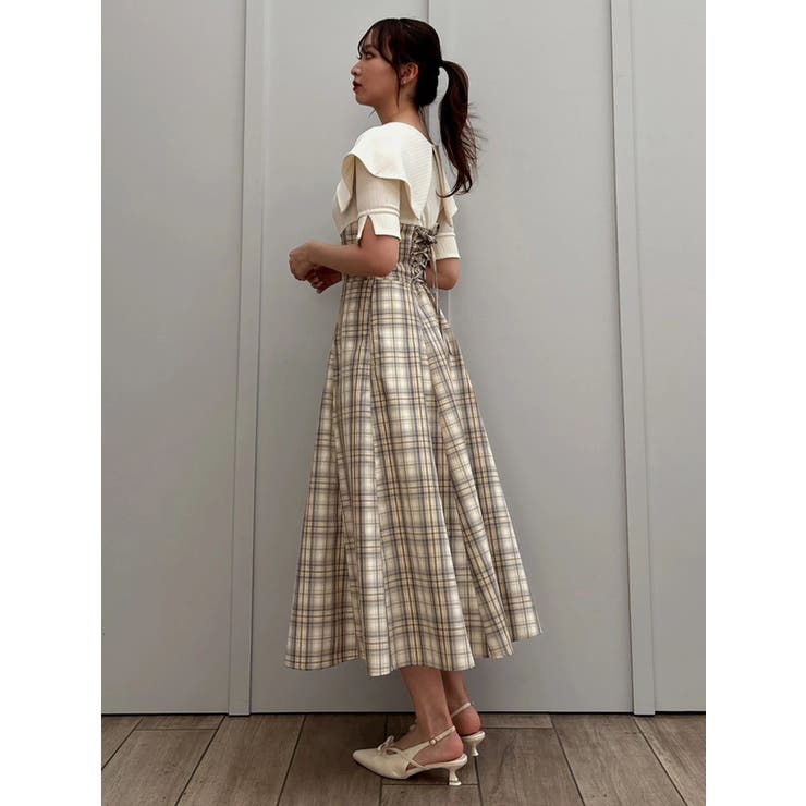 ビッグカラーチェックコルセットワンピース | dazzlin | 詳細画像24 