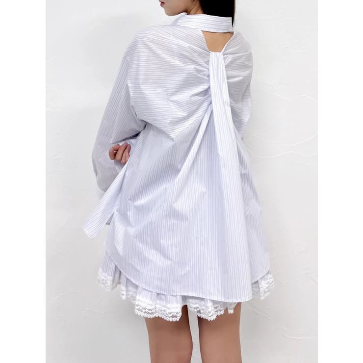 バックリボンオーバーシャツ | dazzlin | 詳細画像13 