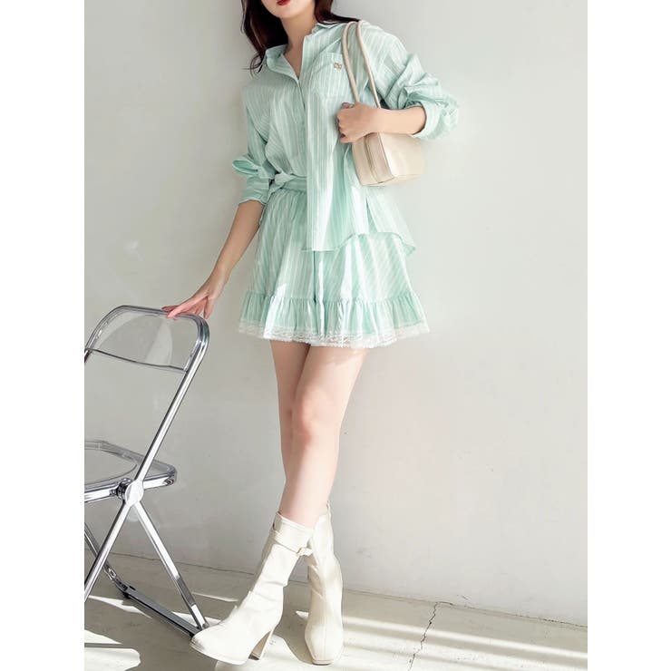 バックリボンオーバーシャツ | dazzlin | 詳細画像19 