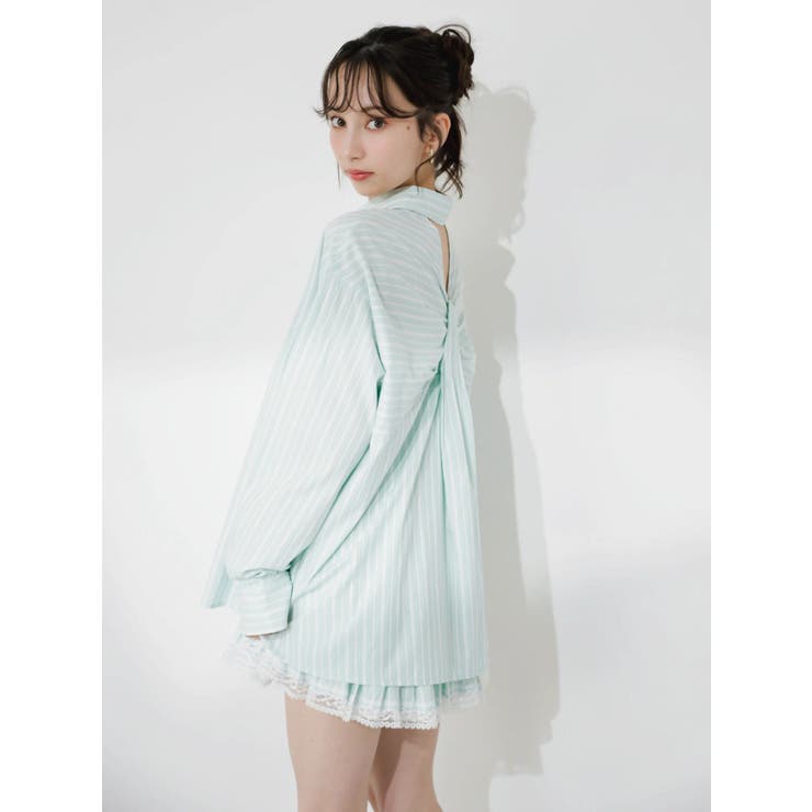 バックリボンオーバーシャツ | dazzlin | 詳細画像3 