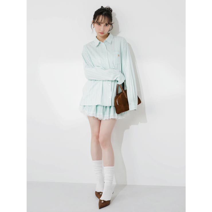 バックリボンオーバーシャツ | dazzlin | 詳細画像4 