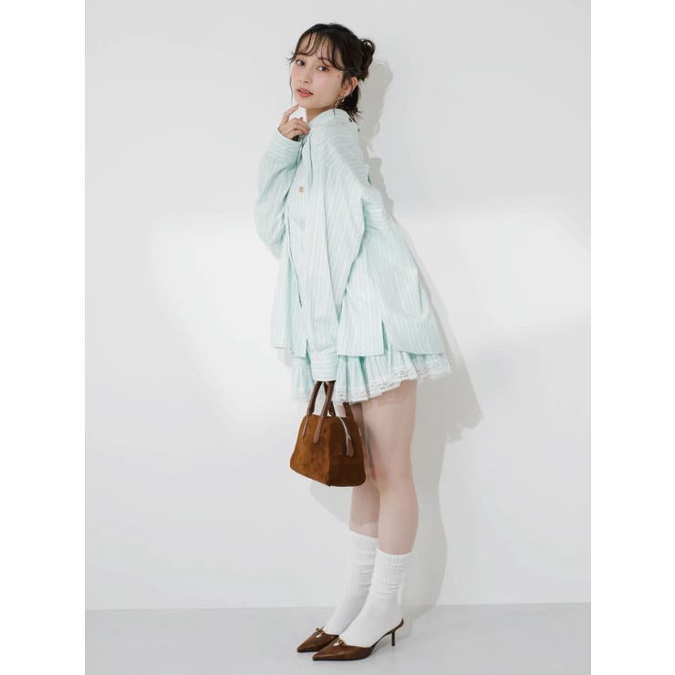 バックリボンオーバーシャツ | dazzlin | 詳細画像5 