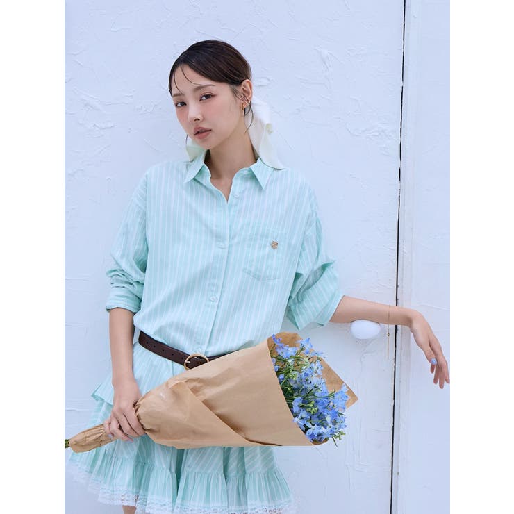 バックリボンオーバーシャツ | dazzlin | 詳細画像7 