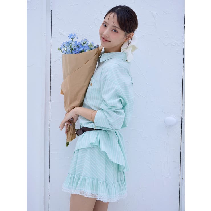 バックリボンオーバーシャツ | dazzlin | 詳細画像8 