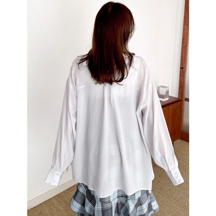 グレー | 2WAYシアーオーバーシャツ | dazzlin