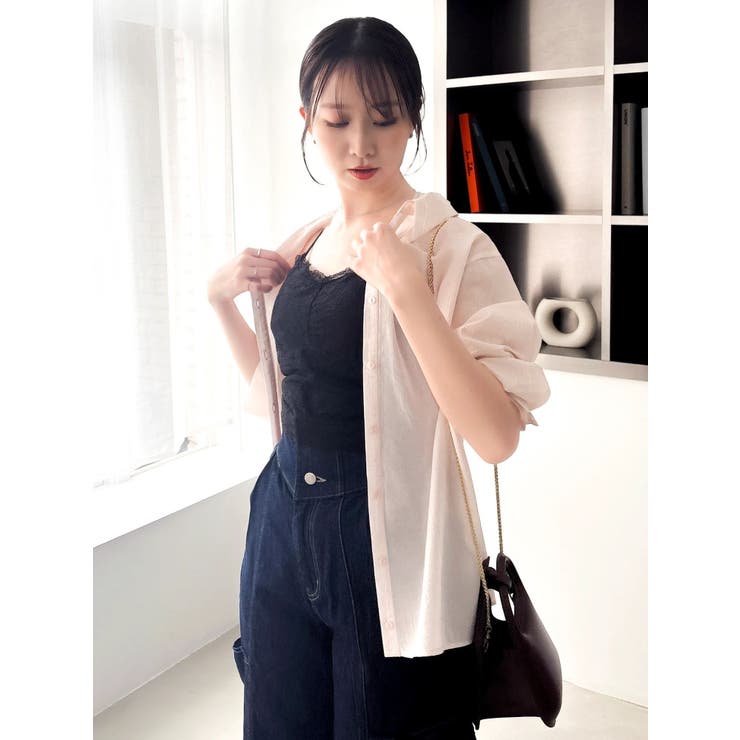 ピンク | 2WAYシアーオーバーシャツ | dazzlin