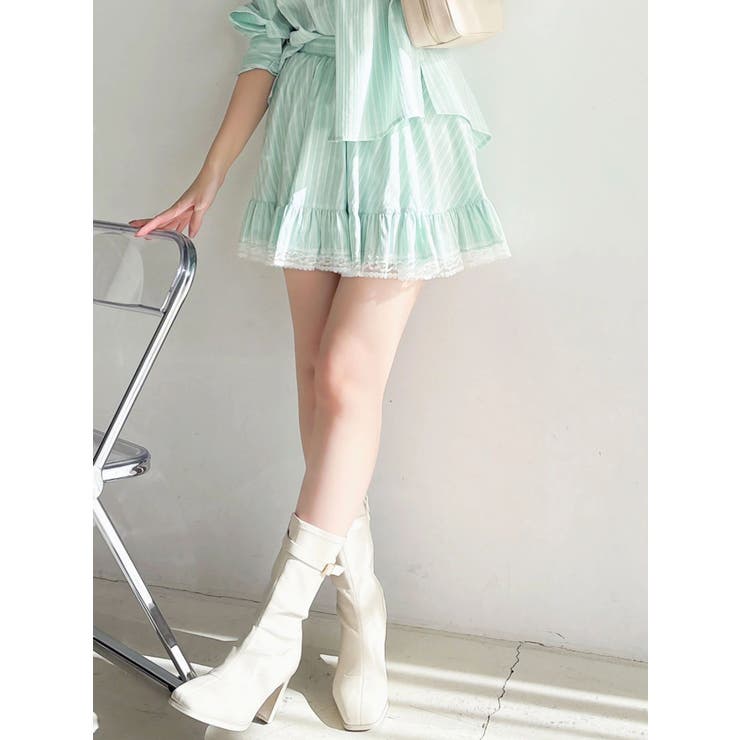 ミントグリーン | イレヘムシャツミニスカート | dazzlin