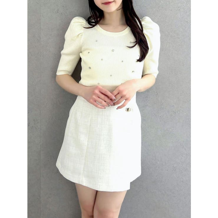 バックリボンビジューニットトップス | dazzlin | 詳細画像13 