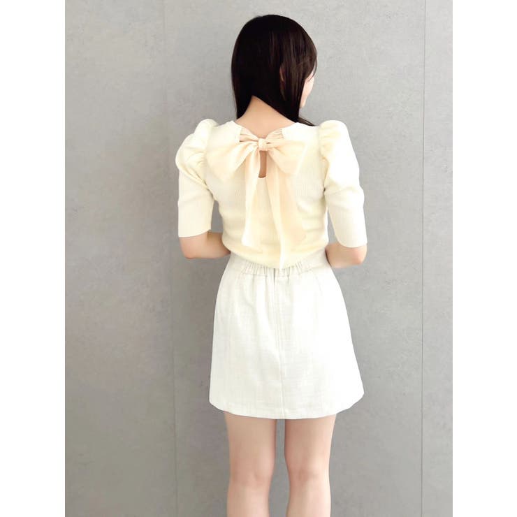 バックリボンビジューニットトップス | dazzlin | 詳細画像14 