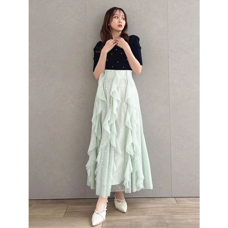 バックリボンビジューニットトップス | dazzlin | 詳細画像3 