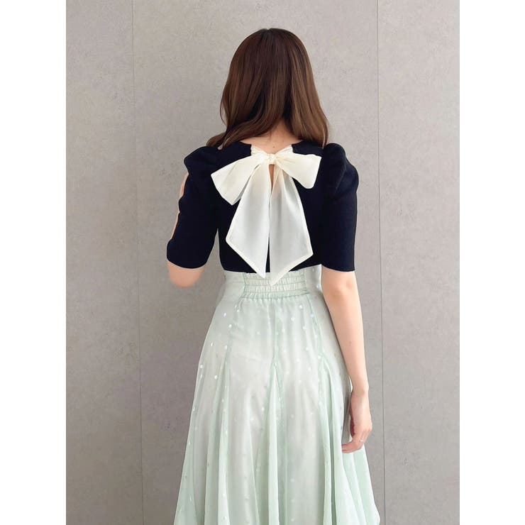 バックリボンビジューニットトップス | dazzlin | 詳細画像9 