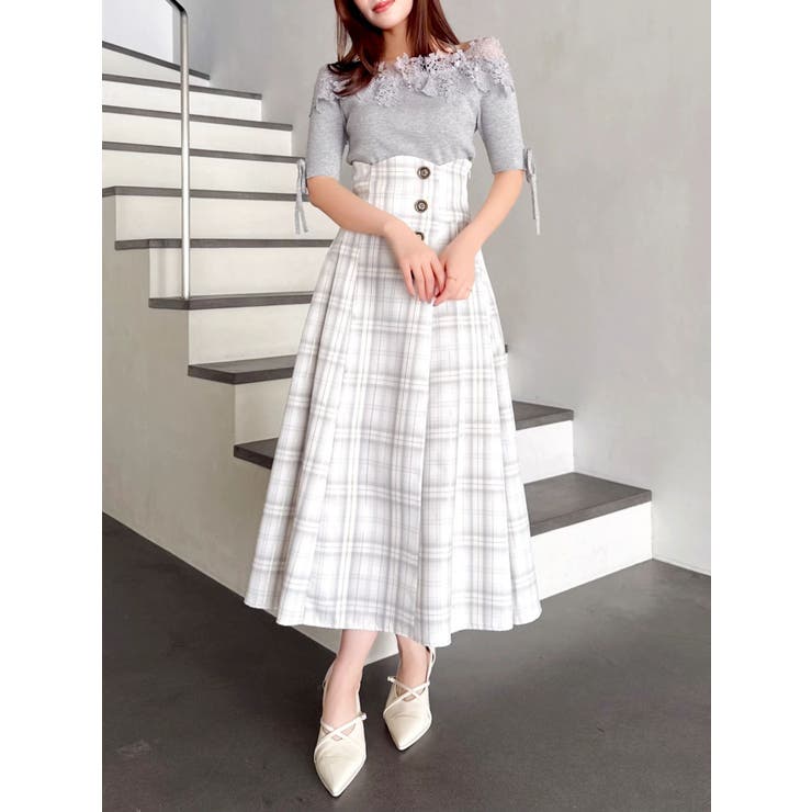 レースオフショルニットトップス | dazzlin | 詳細画像13 