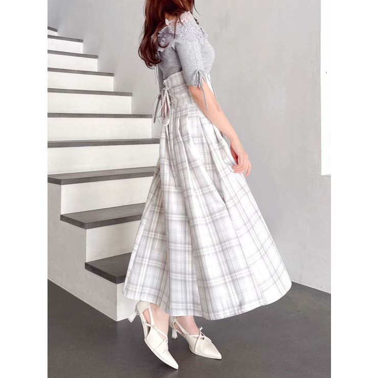 レースオフショルニットトップス | dazzlin | 詳細画像15 