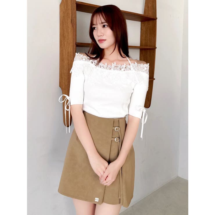 レースオフショルニットトップス | dazzlin | 詳細画像18 