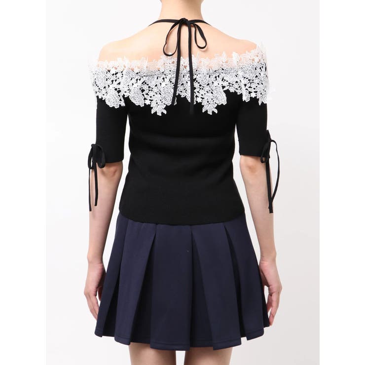 レースオフショルニットトップス | dazzlin | 詳細画像28 