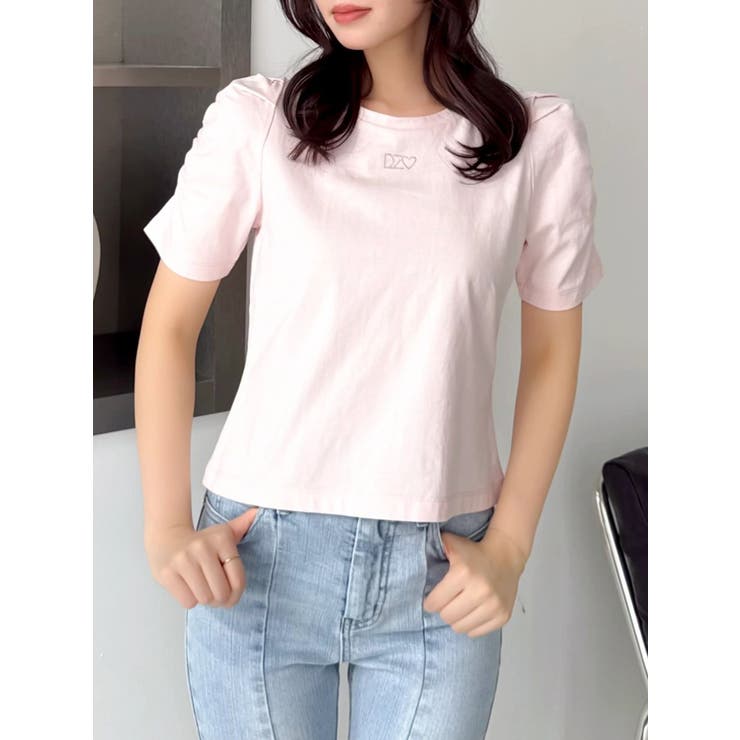 ピンク | 【WEB限定】リボンストーンプチTシャツ | dazzlin