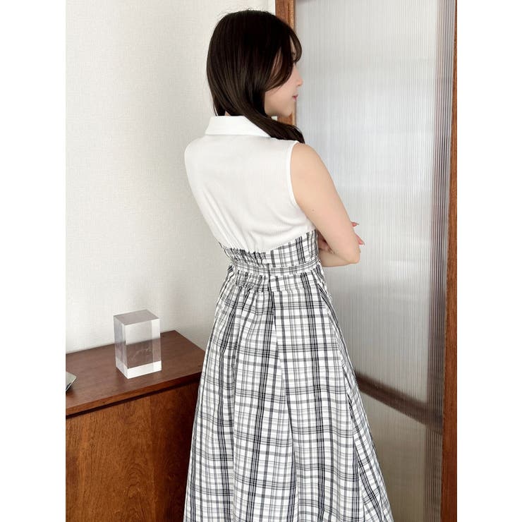 シャツカラーノースリコルセットワンピース | dazzlin | 詳細画像35 