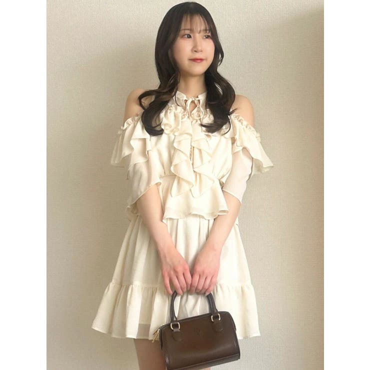 シフォンフリルカタアキペプラムブラウス[品番：MKSW0070504]｜dazzlin 
