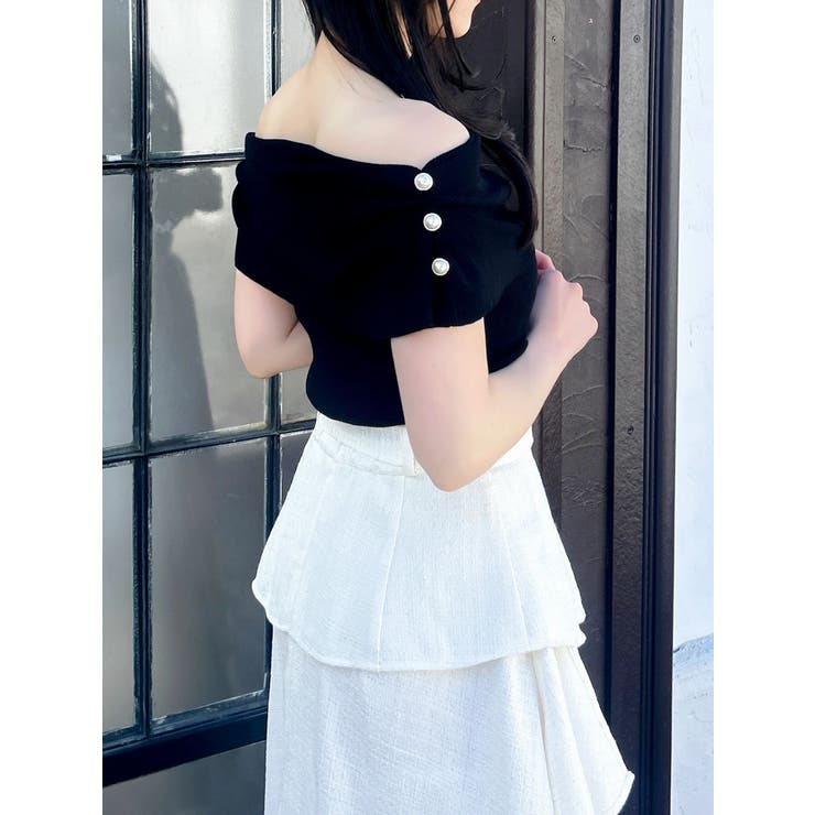 パールオフショルニットトップス | dazzlin | 詳細画像14 