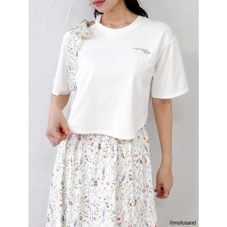 【mofusandコラボ】リボンショルダーロゴTシャツ | dazzlin | 詳細画像12 