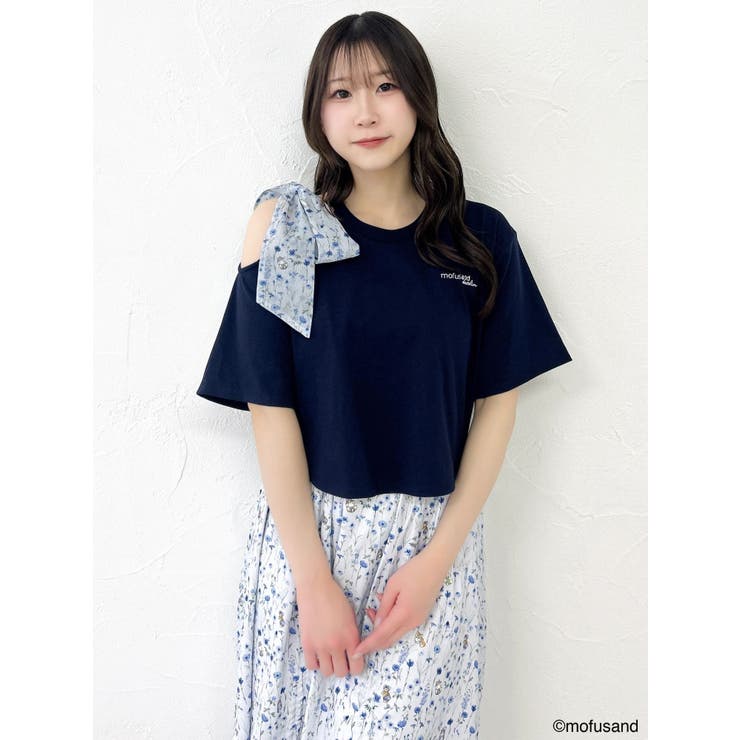 【mofusandコラボ】リボンショルダーロゴTシャツ | dazzlin | 詳細画像26 